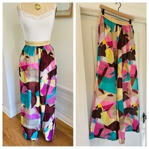 Rare! Missoni Wide Leg Colorful Breezy Cotton Beach Pants, Small